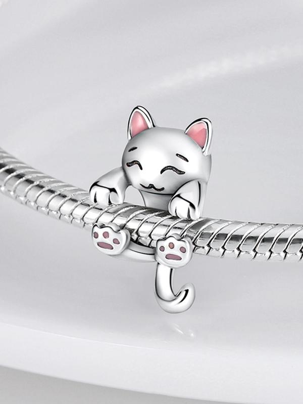 Cute Cat Design Charm Bead, Animal Shaped Pendant for Bracelet & Necklace & Keychain, Fashion Accessories for Women & Girls As Anniversary Gift