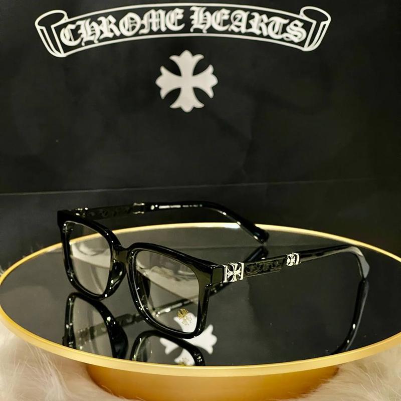 Trendy Chrome Hearts Patterned Frame Glasses for Men and Women, European Style Design, UV Protection Lens | Strong and fashionable | High quality plastic glasses frames