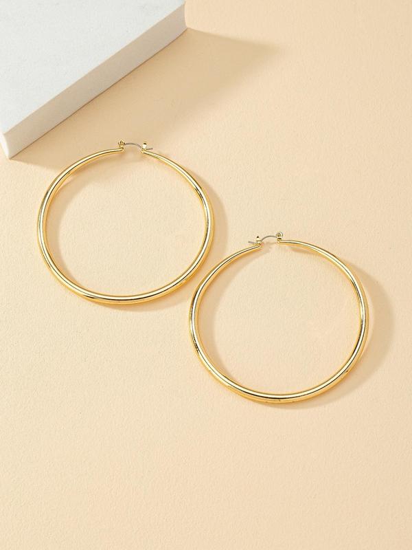 Women's Punk Style Exaggerated Hoop Earrings, 1 Pair Minimalist Large Hoop Earrings, Chic Gorgeous Jewelry As Birthday Gift for Girlfriend