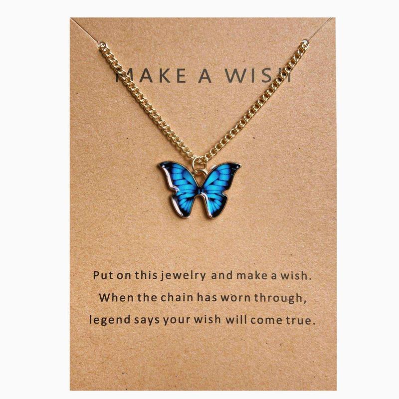 Cute Butterfly Necklace Jewelry Gifts Gold Chain With Gift Card Included