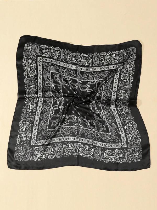 Paisley Pattern Square Satin Scarf,  Fashionable Casual Bandana for Women & Men, Fashion Bandana for Party, Daily Clothing Decor, Trendy All-match & Exquisite Bandana Gift for Birthday Gift