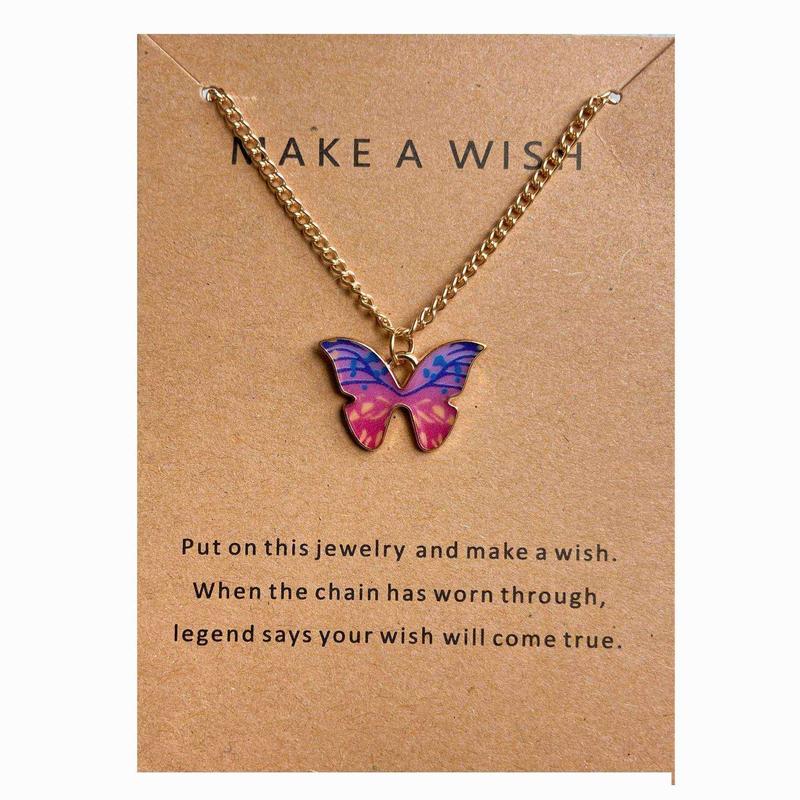 Cute Butterfly Necklace Jewelry Gifts Gold Chain With Gift Card Included