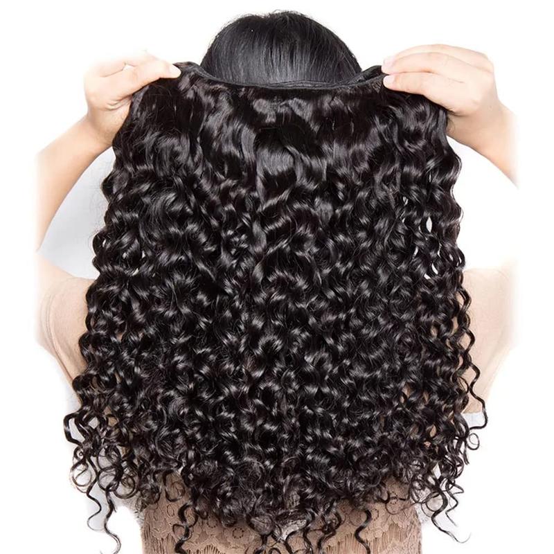 [Wequeen] Water Wave Human Hair Bundles Brazilian 100% Human Hair Budget Friendly 10A Grade Viral Hair Natural Black Color