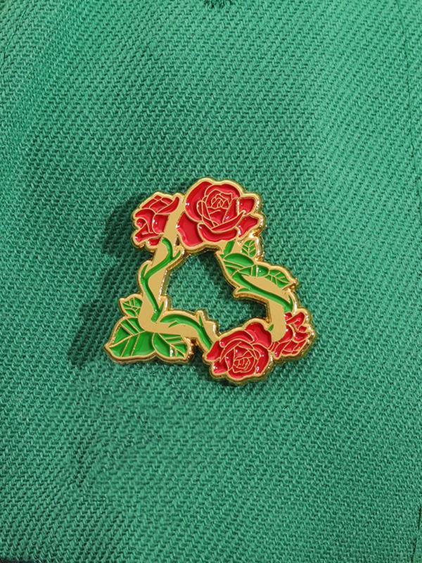 Cute Elegant Heart & Rose Design Brooch, 3 Counts set Creative Fashion Badge for Hat & Clothes & Backpack Decor, Trendy Clothes Accessories for Men & Women