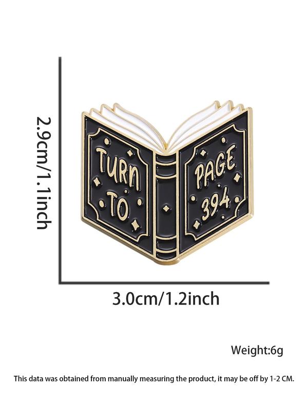 Book Design Brooch, Fashionable Alloy Letters Design Brooch for Clothes, Fashion Brooch for Daily Clothing Decor, Trendy All-match & Exquisite Brooch for Birthday Gift