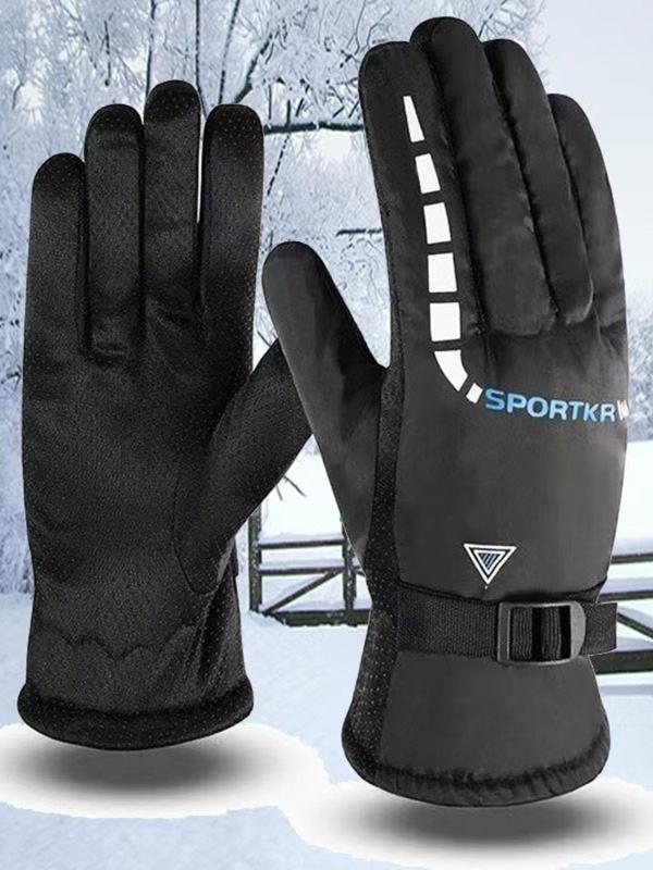 Unisex Winter Warm Gloves, Thickened Outdoor Sports Skiing Gloves, Cycling Fleece Thickened Gloves for Men & Women