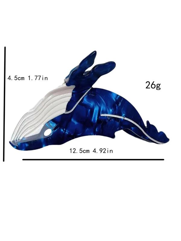 Cute Cartoon Whale Design Hair Claw Clip for Women, Fashion All-match Hair Accessories, Lovely Hairwear for Daily Used