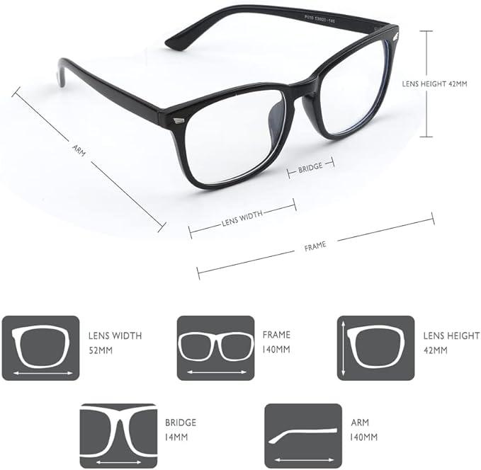 2024 Fashion Glasses Computer Gaming TV Phones Daily Use Glasses for Women Men Eyeglasses 2 Pack  1Pack