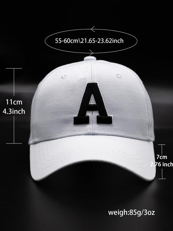 Summer Minimalist Street Trend Letter Embroidered Baseball Cap, Hip Pop High Street Fashion Wear, Casual Vintage Retro Hat, Trendy Solid Hat for Men & Women