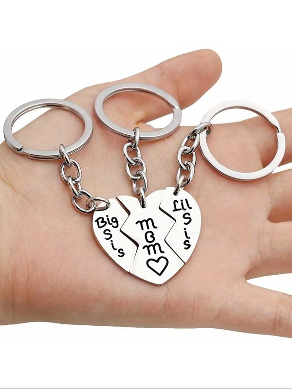 Heart Shaped Letter Pattern Keychain, Fashionable Keychain for Women & Men, Trendy All-match & Exquisite Keychain for Birthday Gift