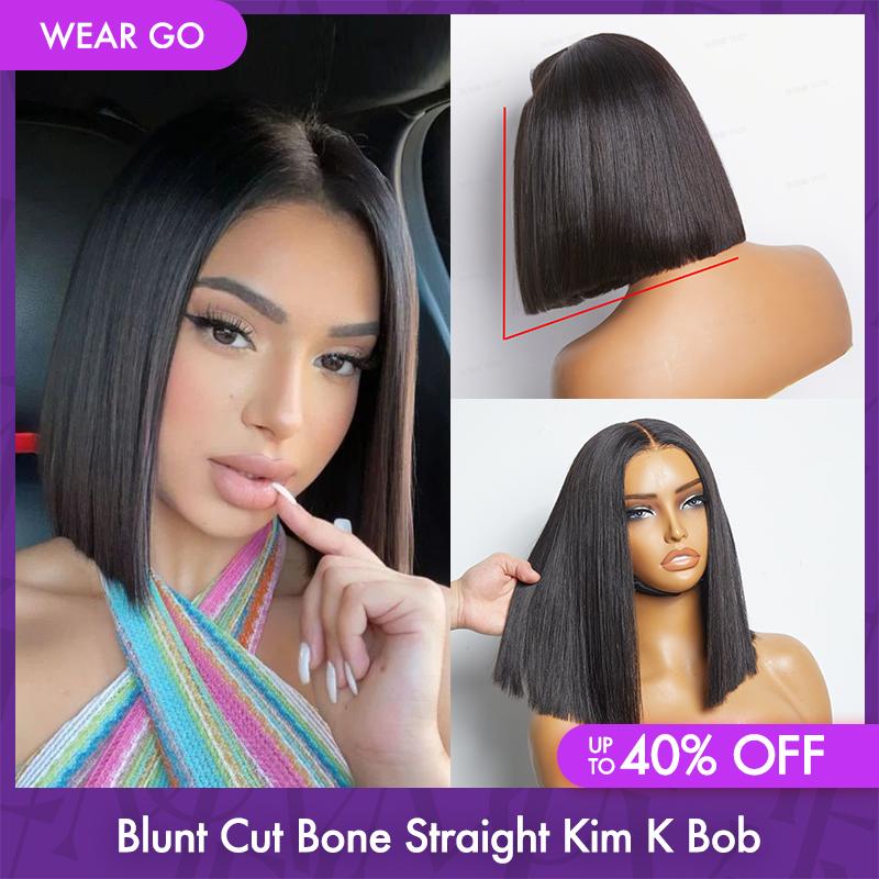 Ready to Go Blunt Cut Bob 2x6 Closure HD Lace Glueless Wig 100% Human Hair