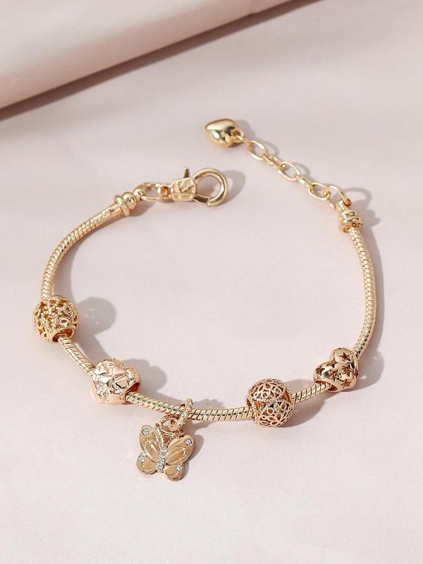 Women's Elegant Rhinestone Decor Butterfly Design Bracelet As Gift, Trendy Exquisite Bracelet, Gorgeous Matching Jewelry Accessory As Birthday Gift for Women