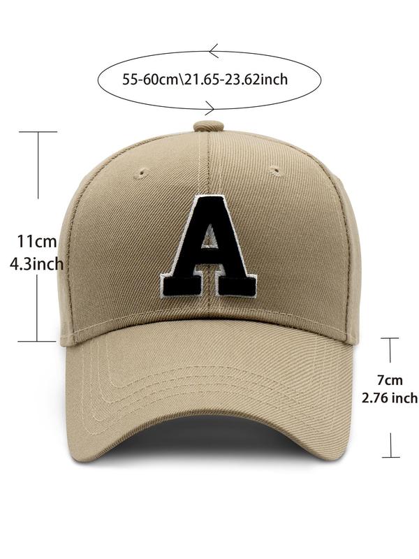 Summer Minimalist Street Trend Letter Embroidered Baseball Cap, Hip Pop High Street Fashion Wear, Casual Vintage Retro Hat, Trendy Solid Hat for Men & Women