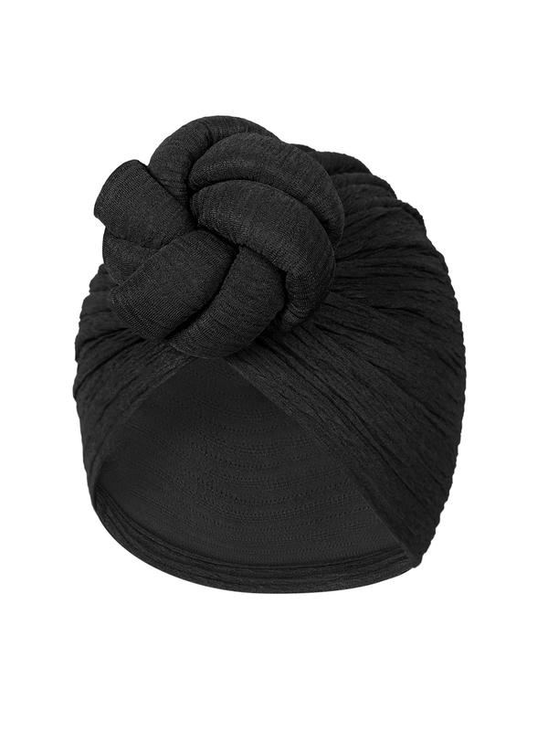 Women's Simple Style Plain Color Turban Hat, Casual Trendy  Beanie, Comfortable and Breathable Knot Design Turban Hat, Fashionable Clothes Accessories for Daily Use