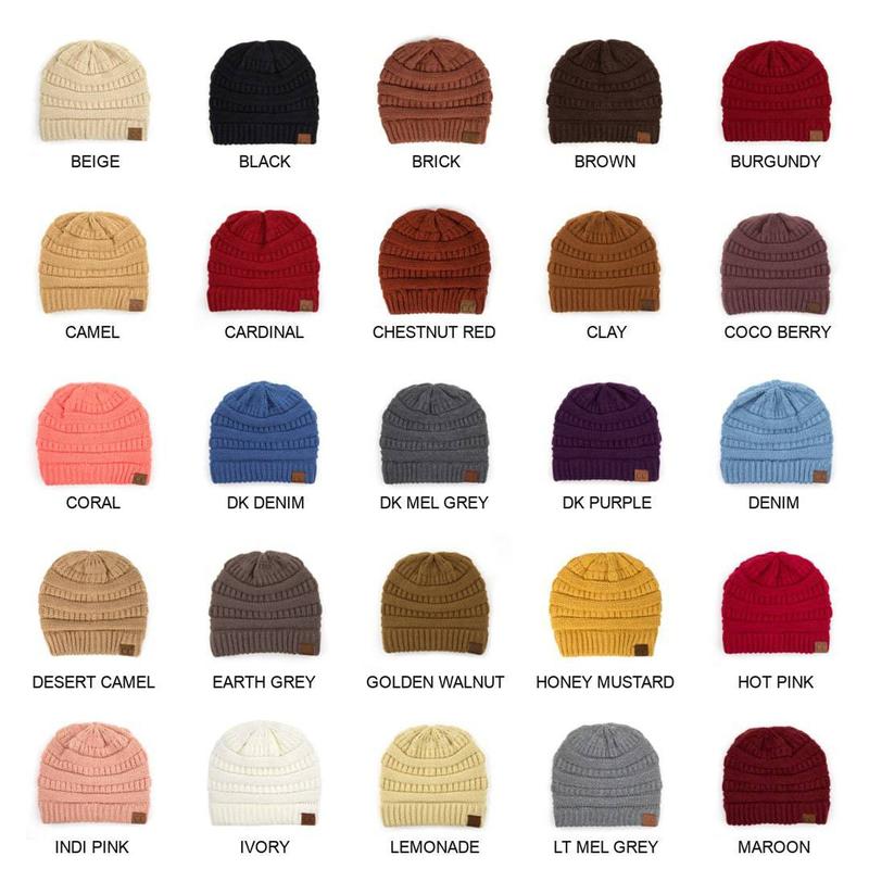 CC Beanie Popular Unisex Cable Knit Men Women Kids Skully Winter Hats by Truly Contagious