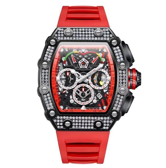 Men's Luxury Sport Chronograph Watch - Multi-Functional Precision Quartz Chronograph, Water-Resistant, and Durable Silicon Strap mens