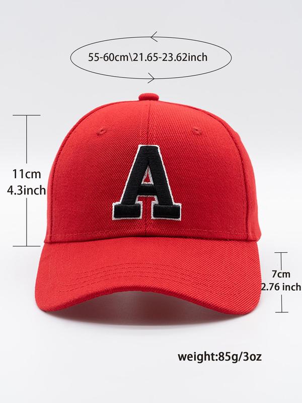 Summer Minimalist Street Trend Letter Embroidered Baseball Cap, Hip Pop High Street Fashion Wear, Casual Vintage Retro Hat, Trendy Solid Hat for Men & Women