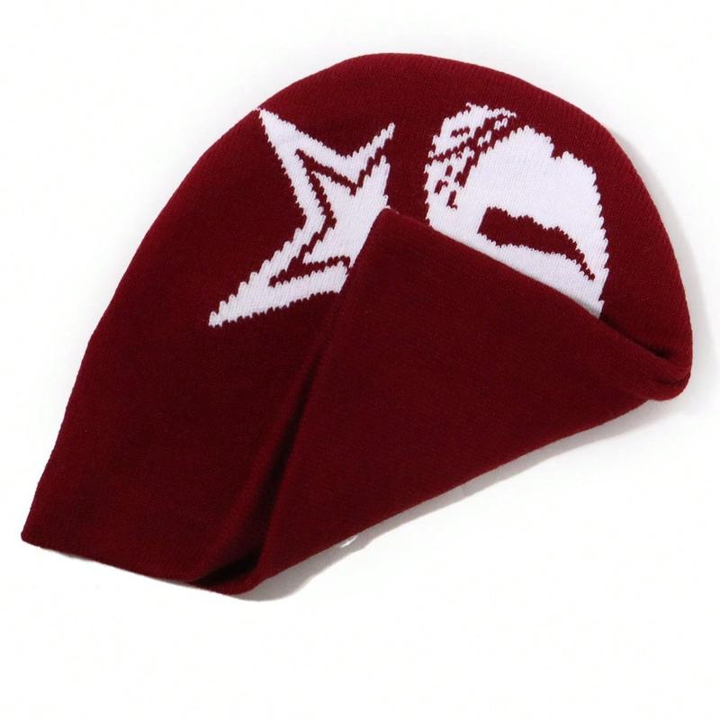 Unisex New Cross-Border Fashionable Jacquard Knitted Hat With Face Pattern, Trendy And Warm Winter Hat Beanies Beanie