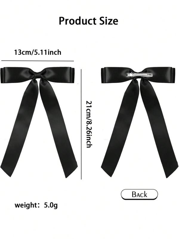 Solid Color Bow Decor Hair Clip, Elegant Hair Accessories for Women & Girls, Minimalist Headwear Suitable for Thick Hair