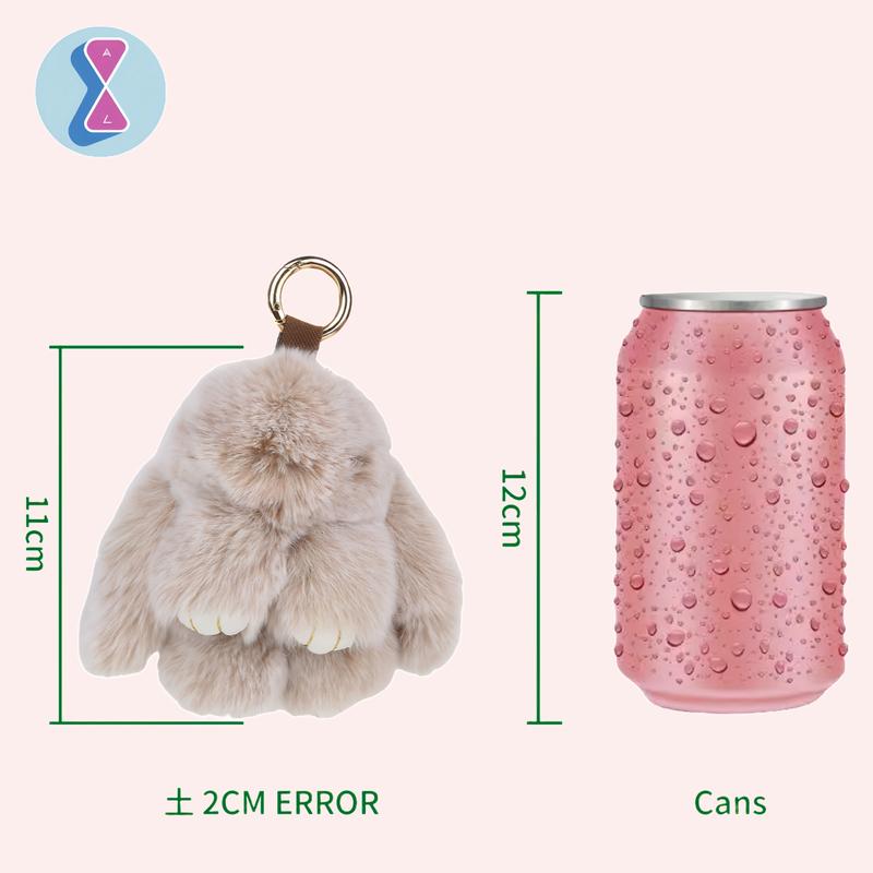 Bunnylulu Handmade Fluffy BunnyPomPom Keychain with Designed Tin Box,Gifts for Christmas present,woman key perfect gift fashion keychain,gifts for mom