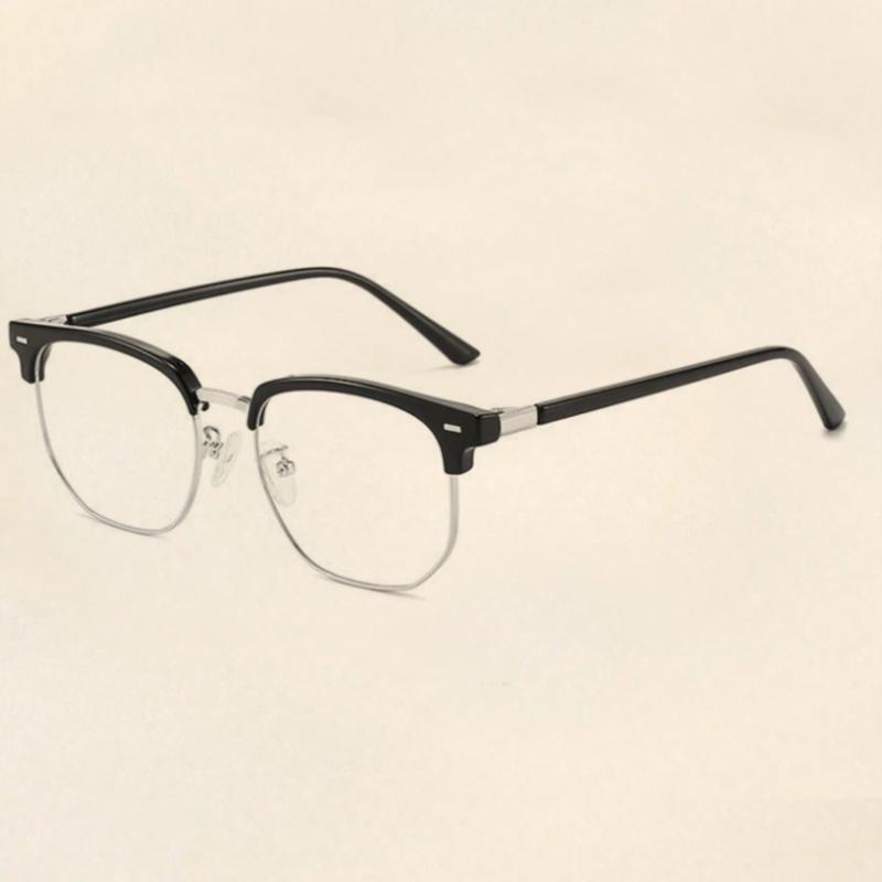 Men's Square Clear Lens Glasses for Daily Wear and Halloween