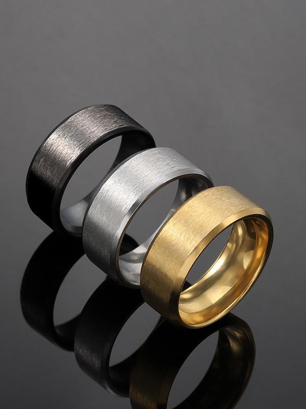 Simple Plain Color Ring, Fashion Accessories for Both Men & Women for Party, Daily Clothing Decor, Trendy All-match & Exquisite Jewelry for Birthday Gift