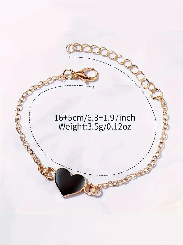 Women's Elegant Fashion Watch & Heart Charm Bracelet Set, Vintage All-match Watch Set for Women As Gift, Trendy Exquisite Watch Set for Birthday Gift, without Box