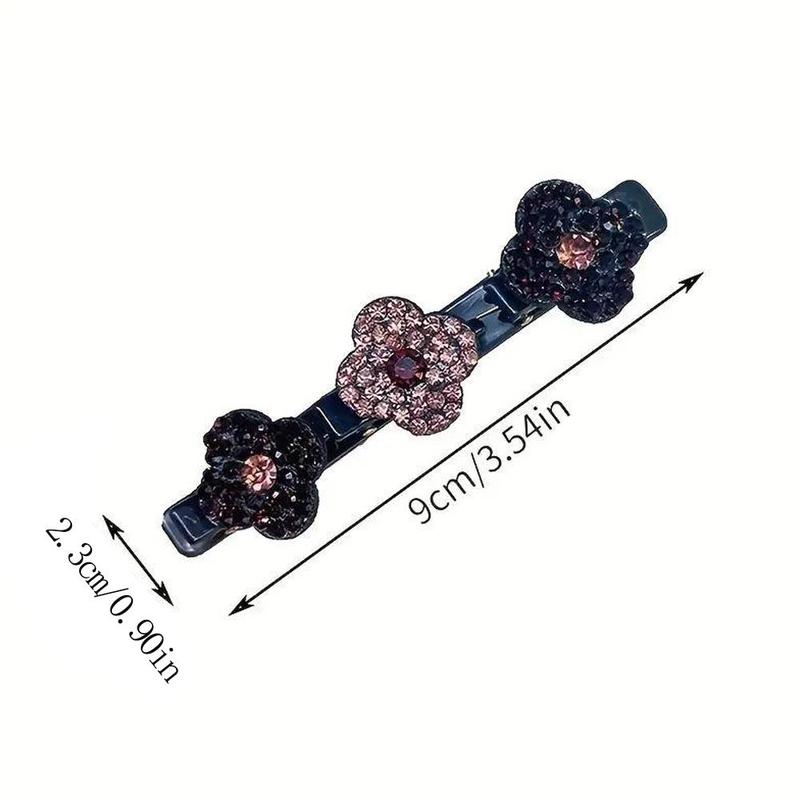 Rhinestone Decorated Hair Clips (8 Counts set), Fashionable Hair Accessories For Women & Girls, Heatless Styling Tools For Daily Use