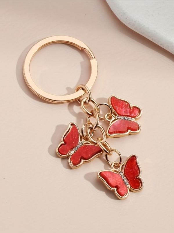 Cute Butterfly Design Keychain, Rhinestone Decor Keychain for Women & Girls, Fashion Accessories for Daily Use, Trendy All-match & Exquisite Keychain for Birthday Gift