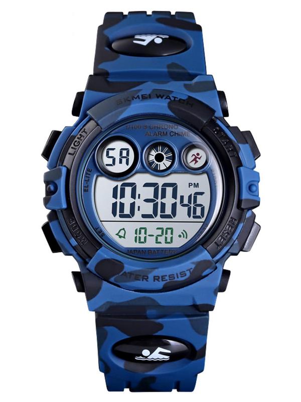 Fashion Camo Pattern Digital Watch with Date & Week & Led Display, Casual Sporty Digital Watch with Luminous Dial & Alarm Function, Waterproof Watch for Men with Box