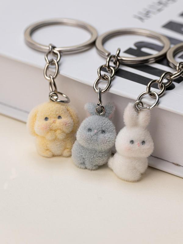 Cute Rabbit Design Keychain, Animal Shaped Keychain for Car Key, Bag Charm for Women & Men, Fashion Accessories for Daily Use