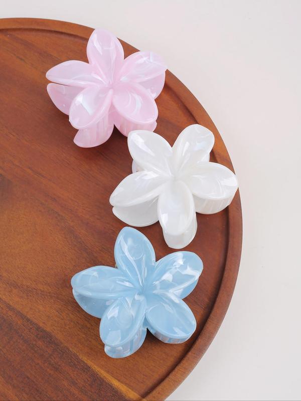 Simple Mixed Color Flower Design Hair Claws, 2024 New Style Cute Hair Accessories for Women & Girls, Minimalist Headwear Suitable for Thick Hair Hairstyles Ideas