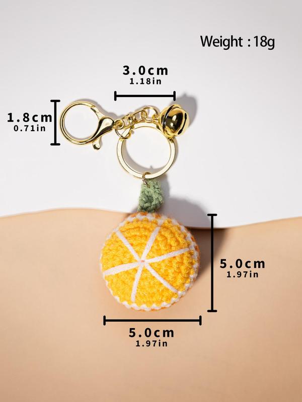 Cute Sunflower & Orange Design Keychain, Handmade Knitted Keychain for Women & Men, Fashion Accessories for Bag, Car Key, Backpack Decoration