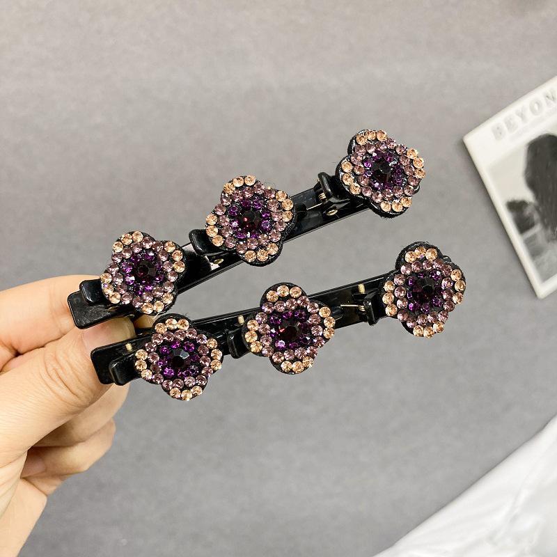 Rhinestone Decorated Hair Clips (8 Counts set), Fashionable Hair Accessories For Women & Girls, Heatless Styling Tools For Daily Use