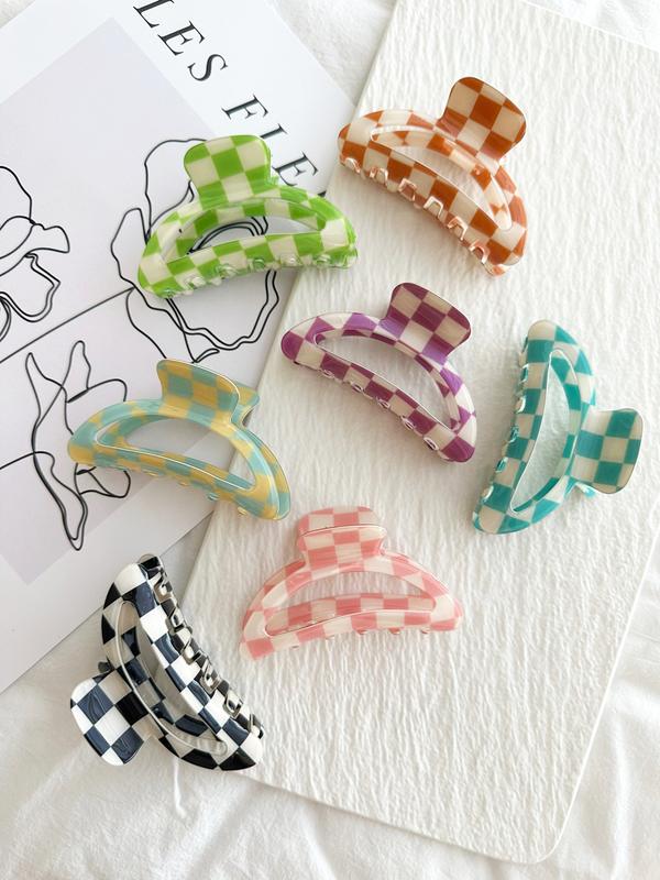 Checkered Crescent Hair Clips Hair Claws - CONNIE CHECKERED