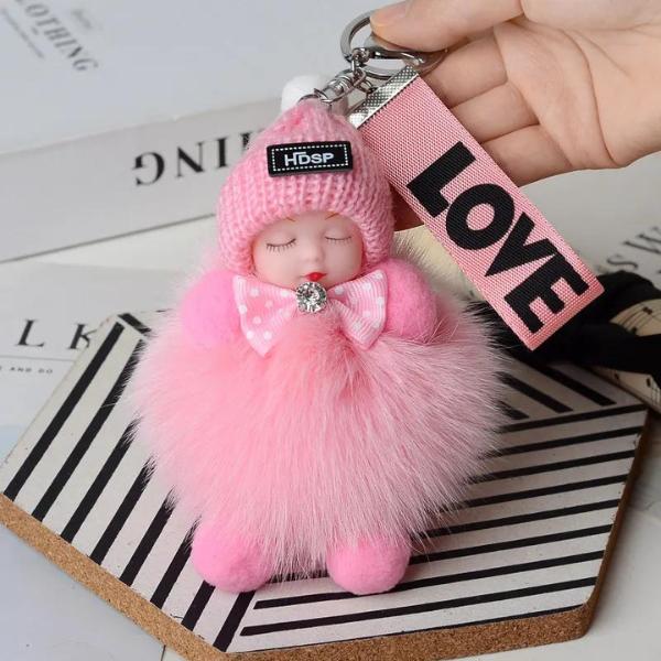 Cute and Adorable Furry Pom Pom Keychain - Cute Charms for Phone, Bag,Fashion Accessories, Gifts for Women Girls