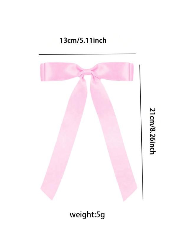 Solid Color Bow Decor Hair Clip, Elegant Hair Accessories for Women & Girls, Minimalist Headwear Suitable for Thick Hair