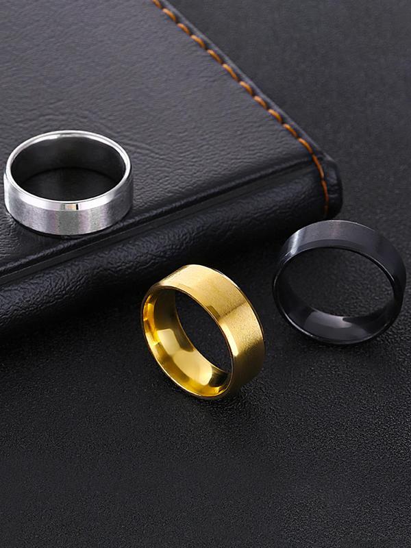 Simple Plain Color Ring, Fashion Accessories for Both Men & Women for Party, Daily Clothing Decor, Trendy All-match & Exquisite Jewelry for Birthday Gift