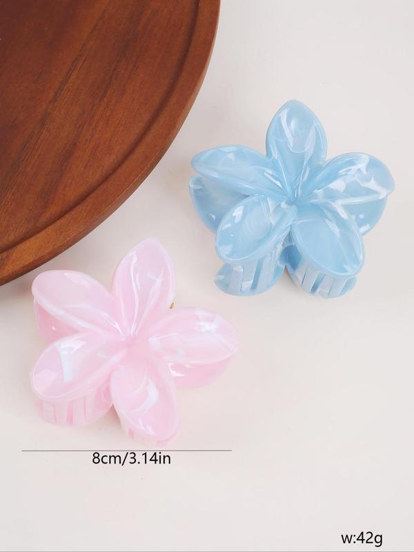 Simple Mixed Color Flower Design Hair Claws, 2024 New Style Cute Hair Accessories for Women & Girls, Minimalist Headwear Suitable for Thick Hair Hairstyles Ideas