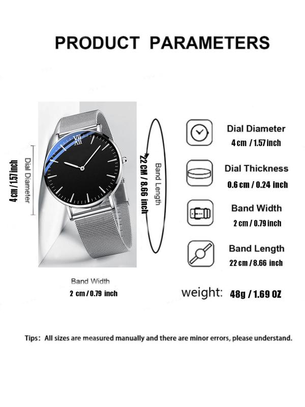 Men's Business Fashion Round Dial Analog Quartz Watch, Fashion Watch for Party, Daily Decor, Trendy All-match & Exquisite Watch for Birthday Gift