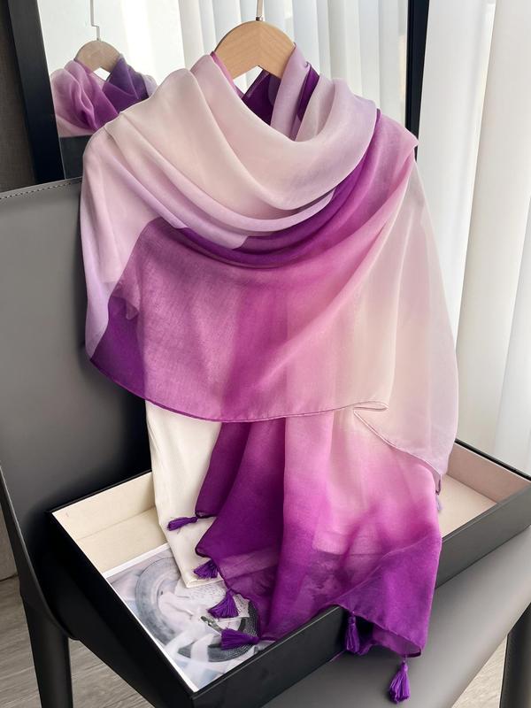 Women's 2024 Summer Solid Color Scarf, Versatile Soft Comfortable Shawl for Daily Wear, Travel Essentials, Trendy Women Scarf, Gift for Girlfriend