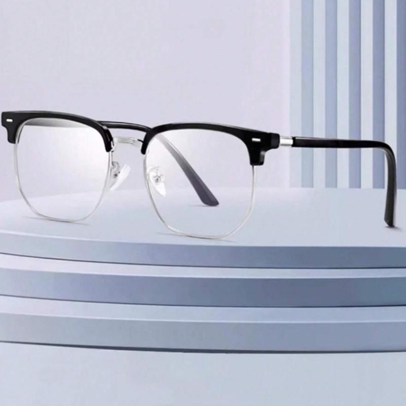 Men's Square Clear Lens Glasses for Daily Wear and Halloween