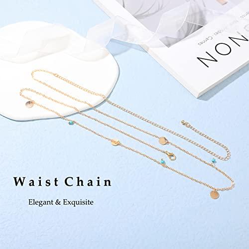 Waist Chains for Women Layered Belly Body Chain for The Waist Adjustable Sexy Bikini Waist Chain Belly Chain for Girls Summer Beach for Girl