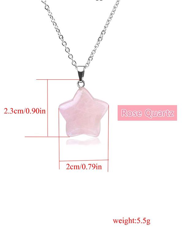 Plain Color Star Design Pendant Necklace for Women & Men, New Fashion Stainless Steel Jewelry for Daily Wear, Trendy All-match & Exquisite Jewelry for Birthday Gift