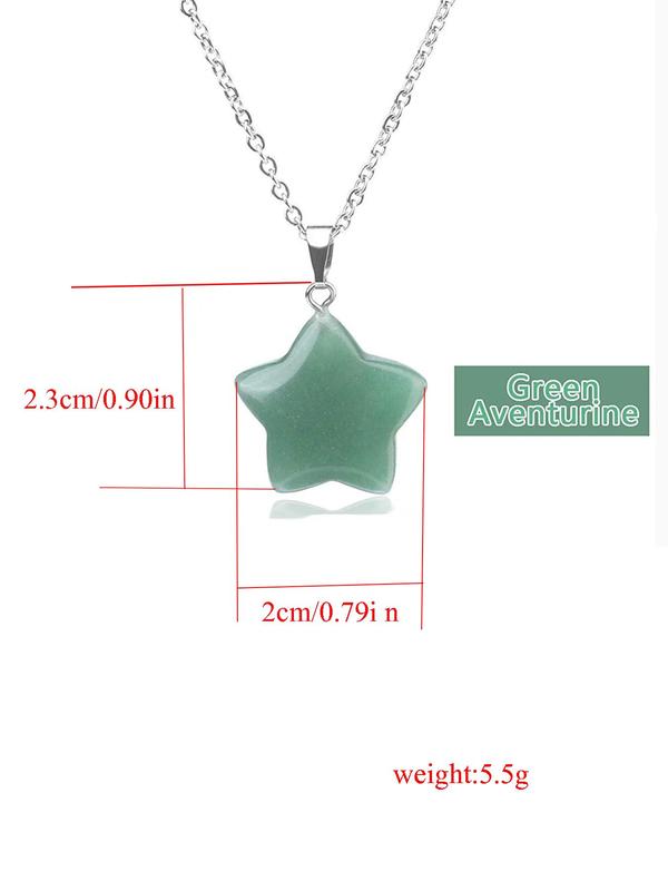 Plain Color Star Design Pendant Necklace for Women & Men, New Fashion Stainless Steel Jewelry for Daily Wear, Trendy All-match & Exquisite Jewelry for Birthday Gift