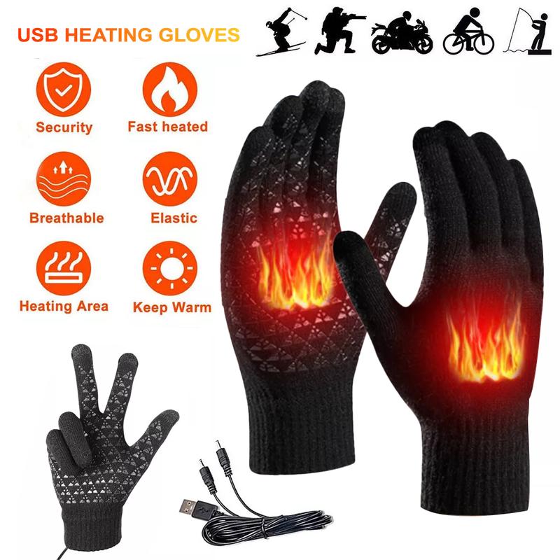 USB Heated Gloves for Men Women Mitten Hand Warmers Gloves USB Hand Warmer Gloves Touchscreen for Typing Mitten Winter Warm Laptop Gloves Washable Design Winter Gift for Indoor or Outdoor