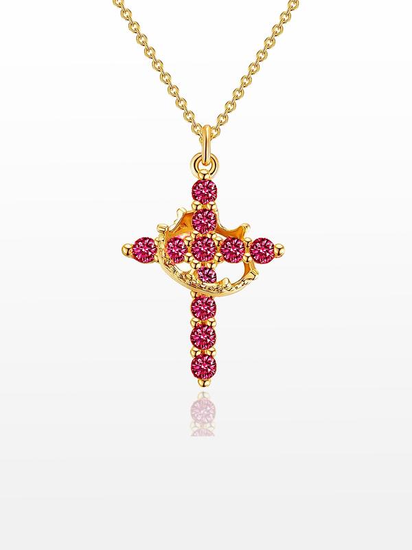 Cross crown necklace Rotatable crown Smart and bright cross necklace Suitable for men and women Valentine's Day gift Give him her a special gift Christmas Anniversary Mother's Day Valentine's Day Graduation ceremony Birthday gift