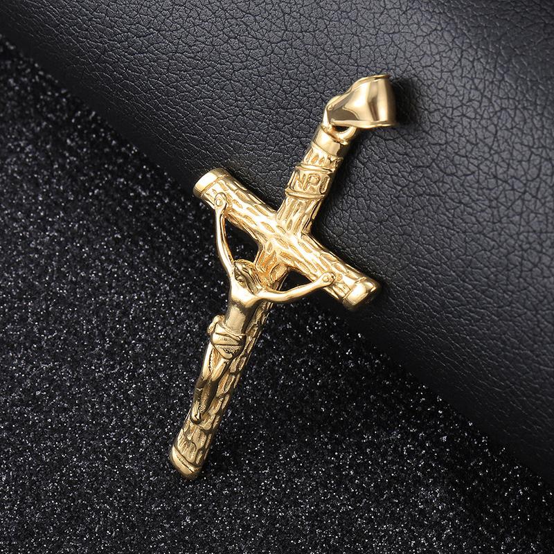 For Men Gold Plated Jesus Christ Crucifix Cross Pendant Necklace 16