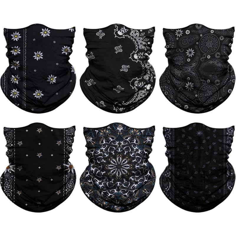 Neck Gaiter Face Mask Men Women, Seamless Bandana Rave Face Cover Scarf Mask, Balaclava, Headband, Head Wrap, Headwear