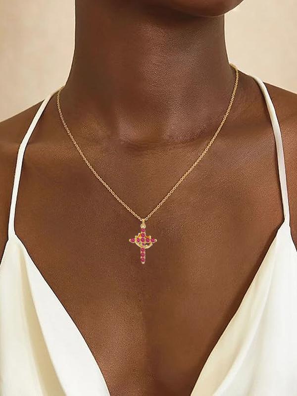 Cross crown necklace Rotatable crown Smart and bright cross necklace Suitable for men and women Valentine's Day gift Give him her a special gift Christmas Anniversary Mother's Day Valentine's Day Graduation ceremony Birthday gift